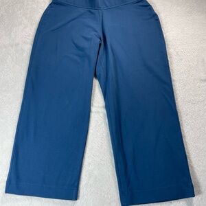 Lands End Starfish Crop Capri Pants Slate Blue Womens Size M 10-12 Athleisure